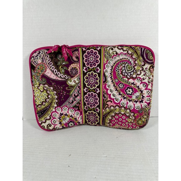 Vera Bradley Accessories - Vera Bradley Quilted Laptop Sleeve Pink Purple Paisley Floral Padded Case 17x12